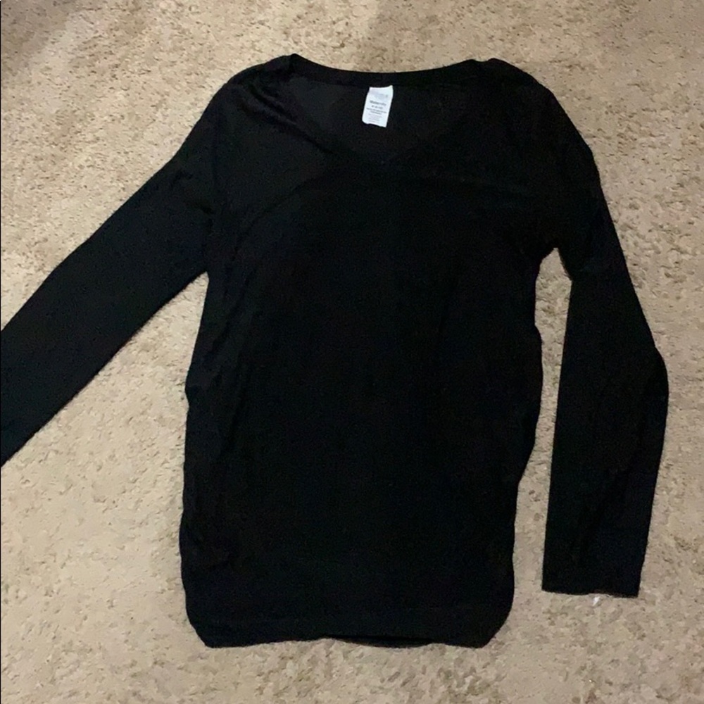 Black long sleeve maternity shirt